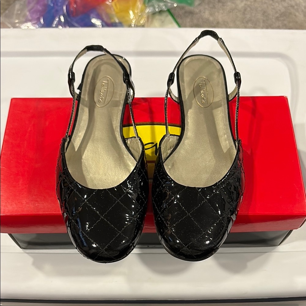 Talbots Black Patent Slingback Flats